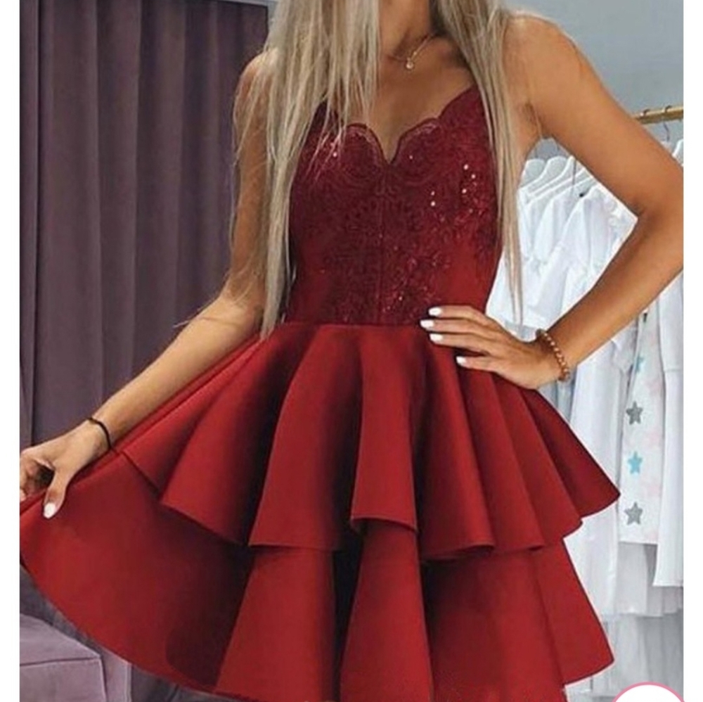 NWT Make an Offer! Burgundy Tiered Dress